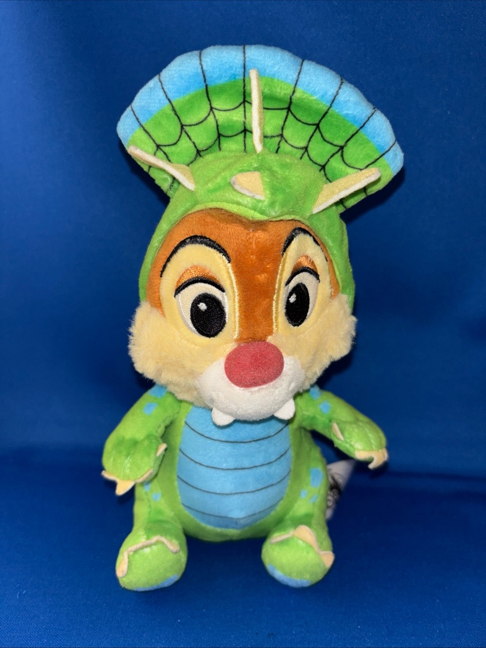 Disney Animal Kingdom Dinoland Green Dino Chip & Dale Dinosaur Plush 8”